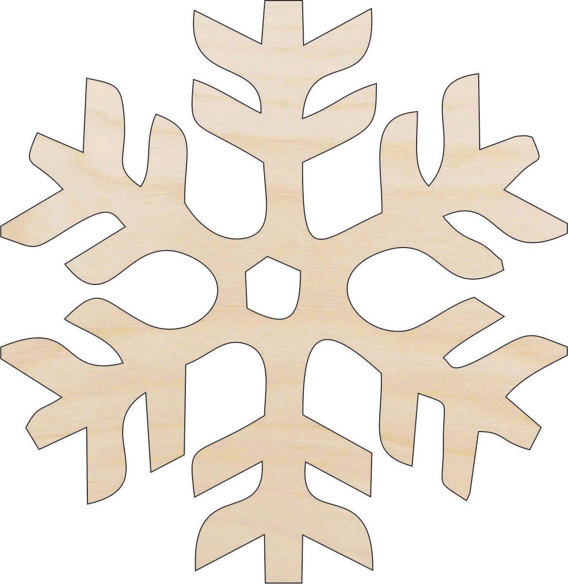 Snowflake Wood Craft Shape - Laser Cut Baltic Birch Unfinished DIY Wood Art Supplies SNW44 - The Wood Shape Store