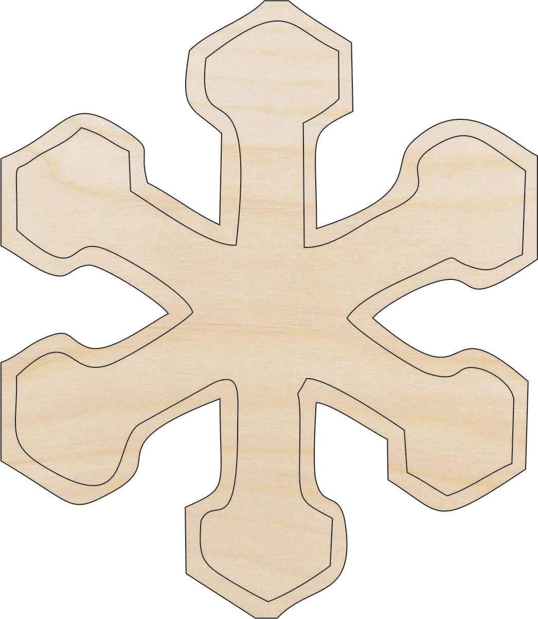 Snowflake - Laser Cut Out Unfinished Wood Craft Shape SNW45
