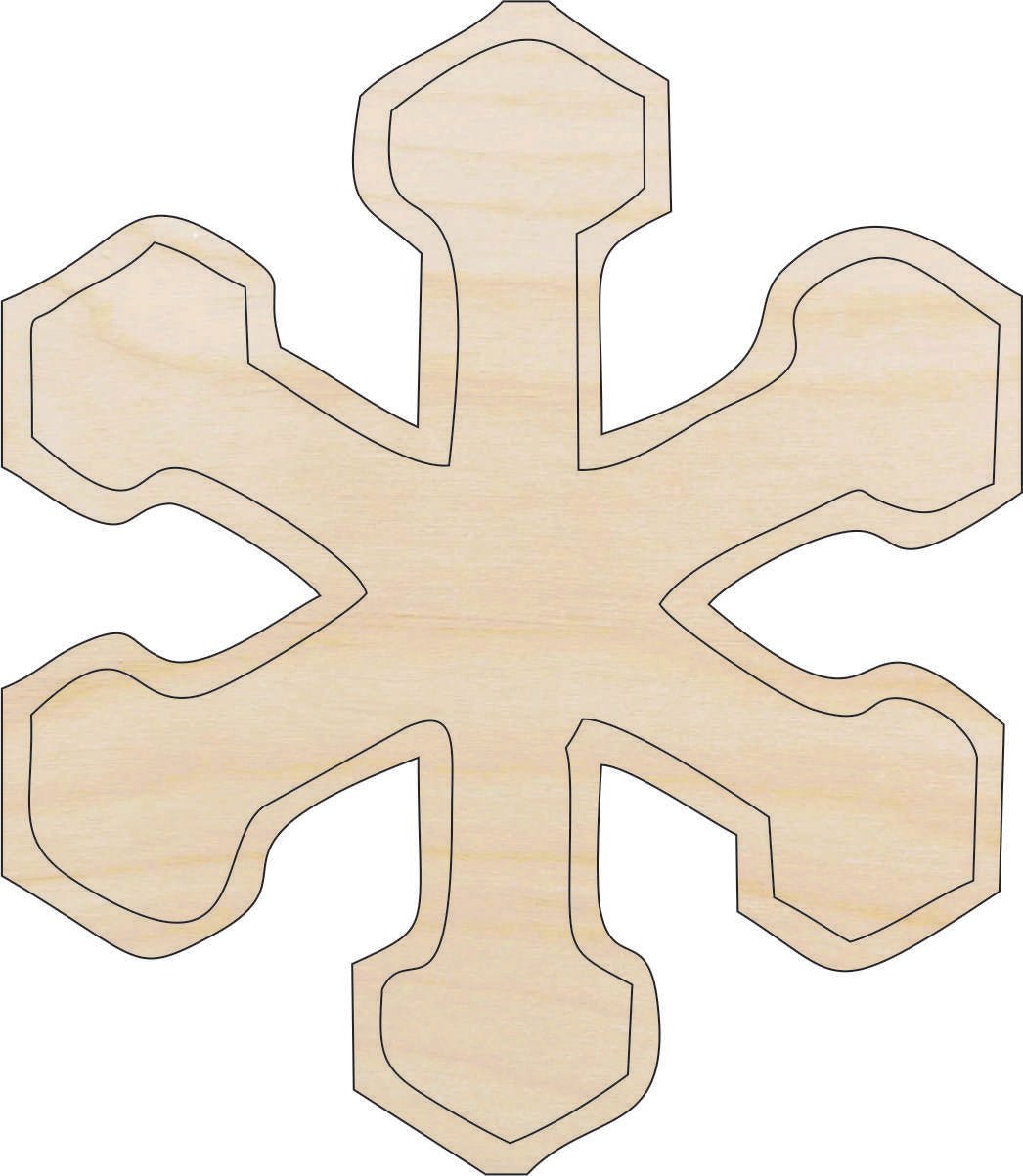 Snowflake Wood Craft Shape - Laser Cut Baltic Birch Unfinished DIY Wood Art Supplies SNW45 - The Wood Shape Store