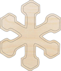 Snowflake Wood Craft Shape - Laser Cut Baltic Birch Unfinished DIY Wood Art Supplies SNW45 - The Wood Shape Store