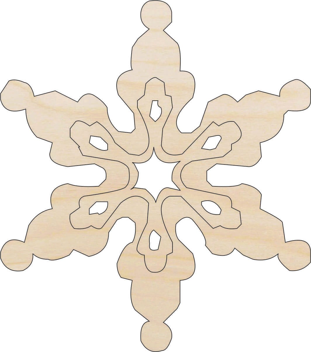 Snowflake Wood Craft Shape - Laser Cut Baltic Birch Unfinished DIY Wood Art Supplies SNW46 - The Wood Shape Store