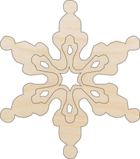 Snowflake Wood Craft Shape - Laser Cut Baltic Birch Unfinished DIY Wood Art Supplies SNW46 - The Wood Shape Store
