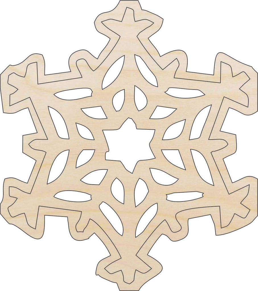 Snowflake - Laser Cut Out Unfinished Wood Craft Shape SNW47