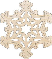 Snowflake Wood Craft Shape - Laser Cut Baltic Birch Unfinished DIY Wood Art Supplies SNW47 - The Wood Shape Store