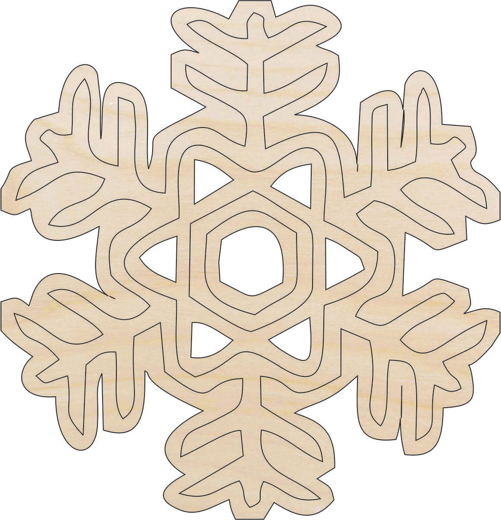 Snowflake - Laser Cut Out Unfinished Wood Craft Shape SNW50