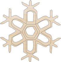 Snowflake Wood Craft Shape - Laser Cut Baltic Birch Unfinished DIY Wood Art Supplies SNW51 - The Wood Shape Store