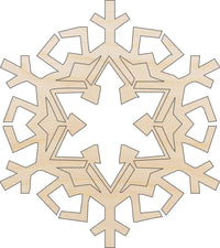 Snowflake Wood Craft Shape - Laser Cut Baltic Birch Unfinished DIY Wood Art Supplies SNW52 - The Wood Shape Store