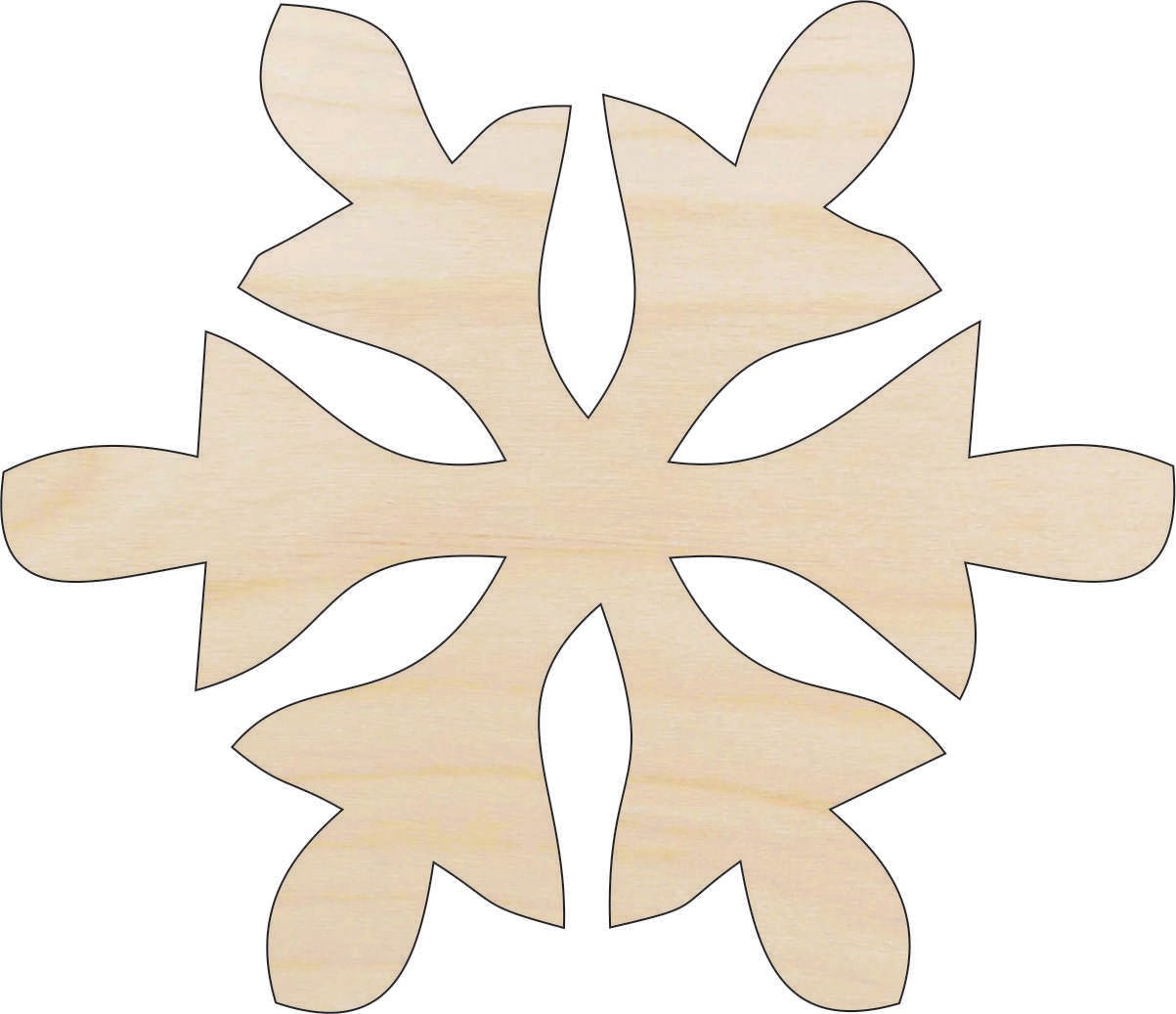 Snowflake Wood Craft Shape - Laser Cut Baltic Birch Unfinished DIY Wood Art Supplies SNW54 - The Wood Shape Store