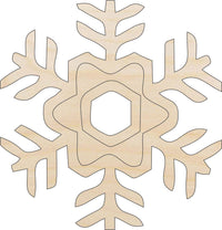 Snowflake Wood Craft Shape - Laser Cut Baltic Birch Unfinished DIY Wood Art Supplies SNW55 - The Wood Shape Store