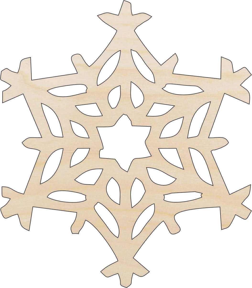 Snowflake Wood Craft Shape - Laser Cut Baltic Birch Unfinished DIY Wood Art Supplies SNW56 - The Wood Shape Store