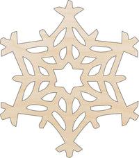 Snowflake Wood Craft Shape - Laser Cut Baltic Birch Unfinished DIY Wood Art Supplies SNW56 - The Wood Shape Store