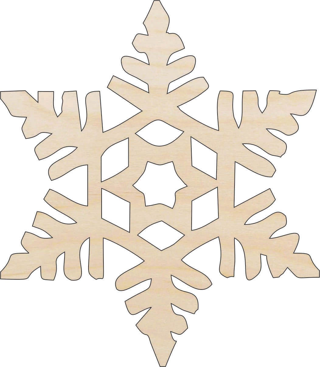 Snowflake Wood Craft Shape - Laser Cut Baltic Birch Unfinished DIY Wood Art Supplies SNW57 - The Wood Shape Store
