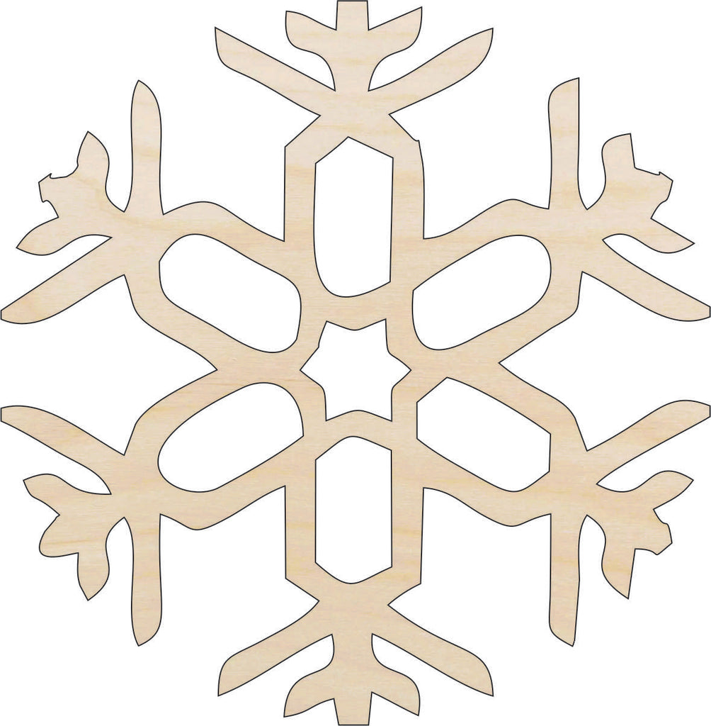 Snowflake - Laser Cut Out Unfinished Wood Craft Shape SNW58