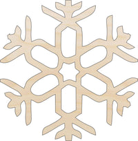 Snowflake Wood Craft Shape - Laser Cut Baltic Birch Unfinished DIY Wood Art Supplies SNW58 - The Wood Shape Store