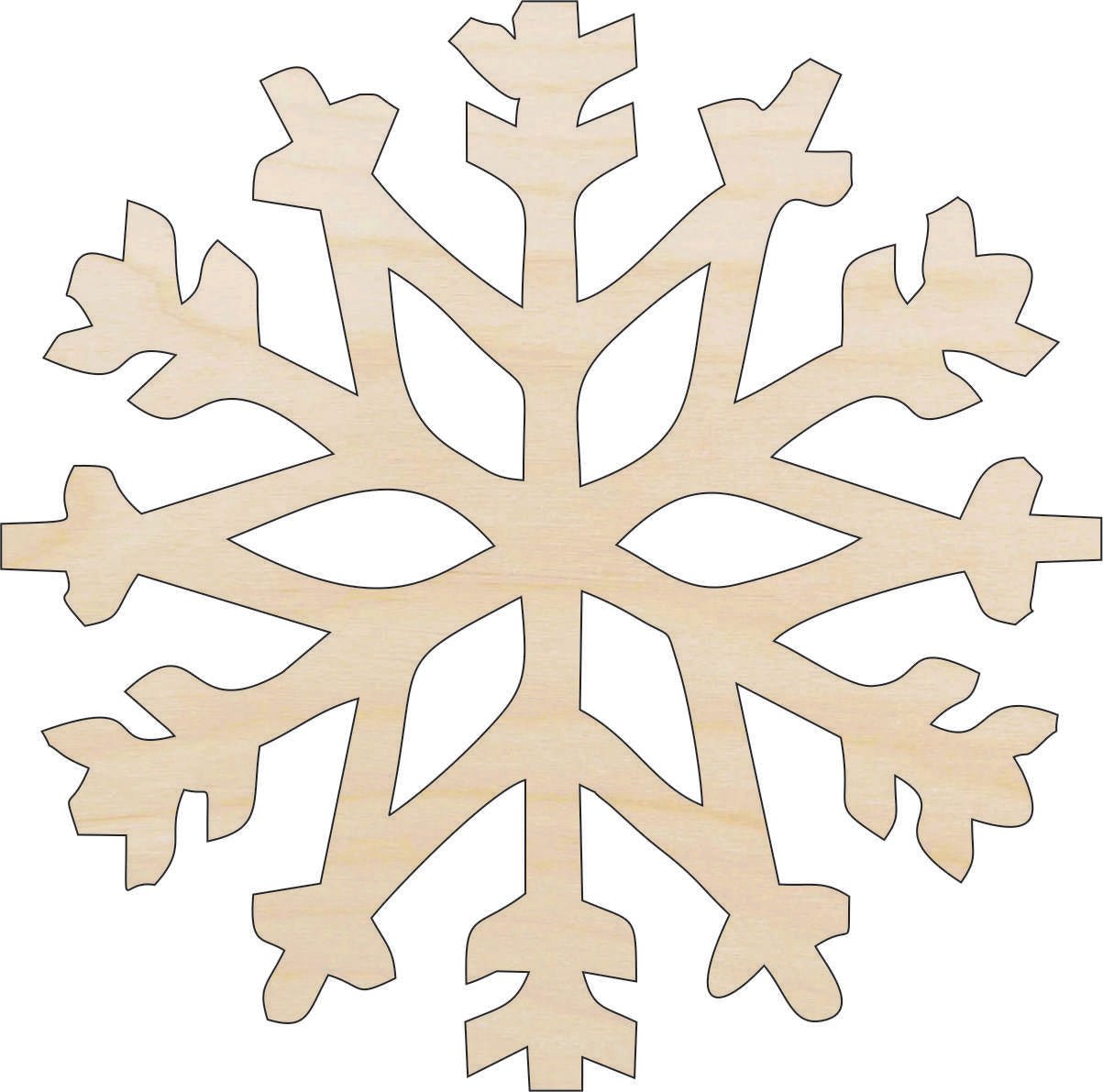 Snowflake Wood Craft Shape - Laser Cut Baltic Birch Unfinished DIY Wood Art Supplies SNW59 - The Wood Shape Store