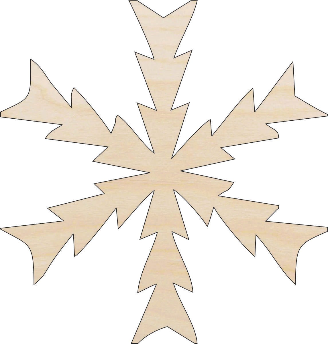 Snowflake Wood Craft Shape - Laser Cut Baltic Birch Unfinished DIY Wood Art Supplies SNW5 - The Wood Shape Store