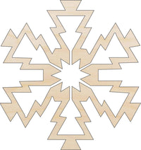 Snowflake Wood Craft Shape - Laser Cut Baltic Birch Unfinished DIY Wood Art Supplies SNW60 - The Wood Shape Store
