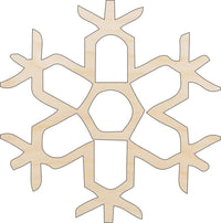 Snowflake Wood Craft Shape - Laser Cut Baltic Birch Unfinished DIY Wood Art Supplies SNW62 - The Wood Shape Store