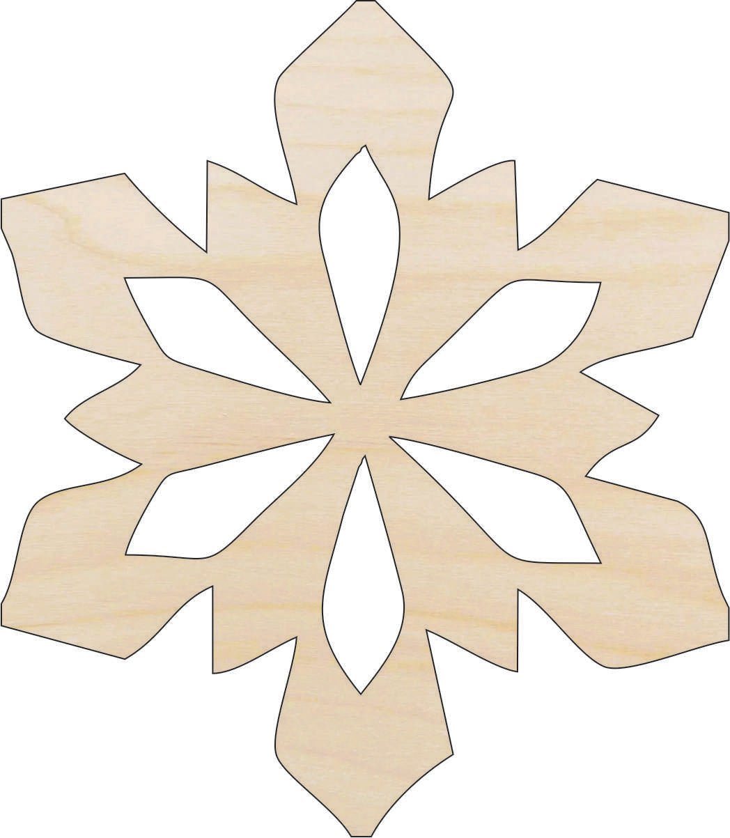 Snowflake Wood Craft Shape - Laser Cut Baltic Birch Unfinished DIY Wood Art Supplies SNW64 - The Wood Shape Store