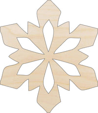 Snowflake Wood Craft Shape - Laser Cut Baltic Birch Unfinished DIY Wood Art Supplies SNW64 - The Wood Shape Store