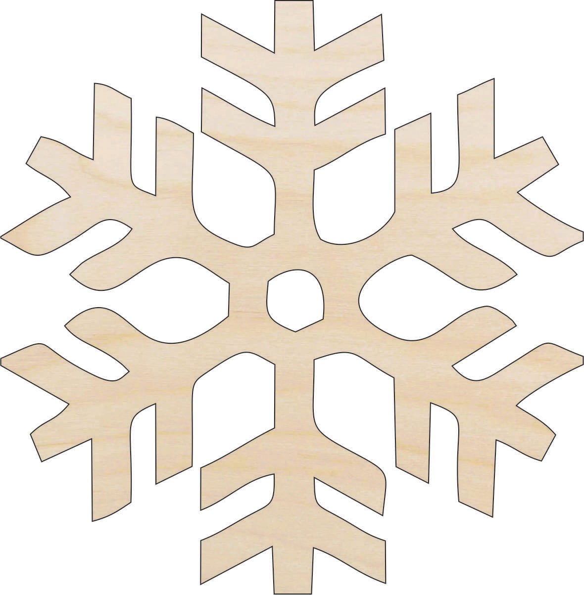 Snowflake Wood Craft Shape - Laser Cut Baltic Birch Unfinished DIY Wood Art Supplies SNW67 - The Wood Shape Store