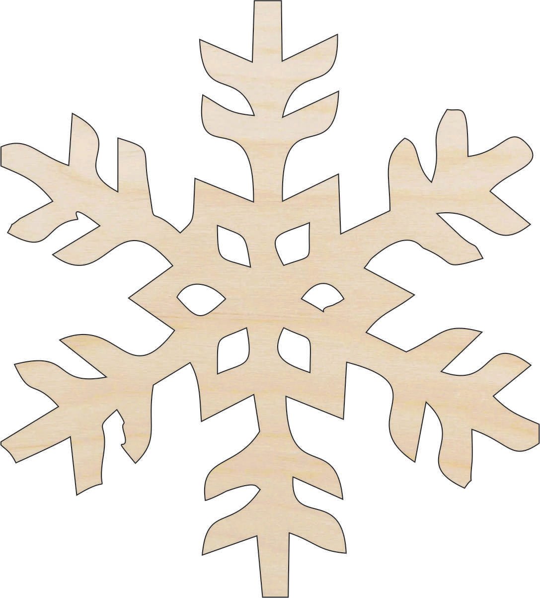 Snowflake Wood Craft Shape - Laser Cut Baltic Birch Unfinished DIY Wood Art Supplies SNW68 - The Wood Shape Store