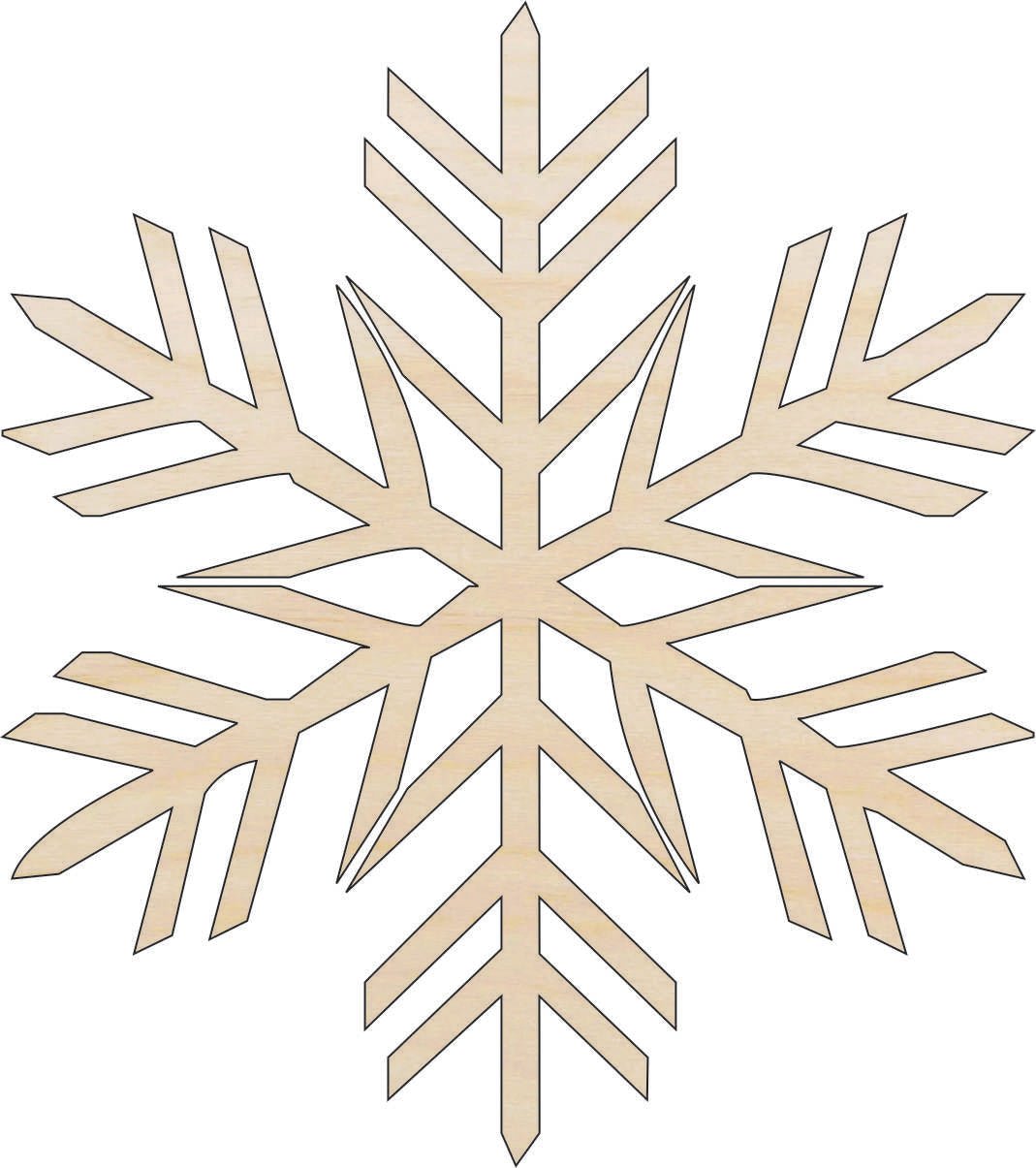 Snowflake Wood Craft Shape - Laser Cut Baltic Birch Unfinished DIY Wood Art Supplies SNW6 - The Wood Shape Store