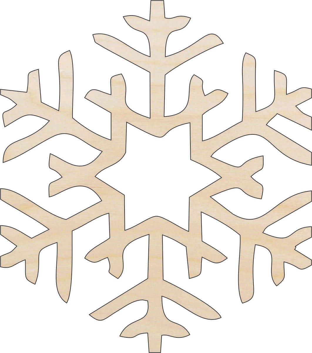 Snowflake Wood Craft Shape - Laser Cut Baltic Birch Unfinished DIY Wood Art Supplies SNW71 - The Wood Shape Store