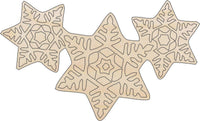 Snowflake Wood Craft Shape - Laser Cut Baltic Birch Unfinished DIY Wood Art Supplies SNW73 - The Wood Shape Store