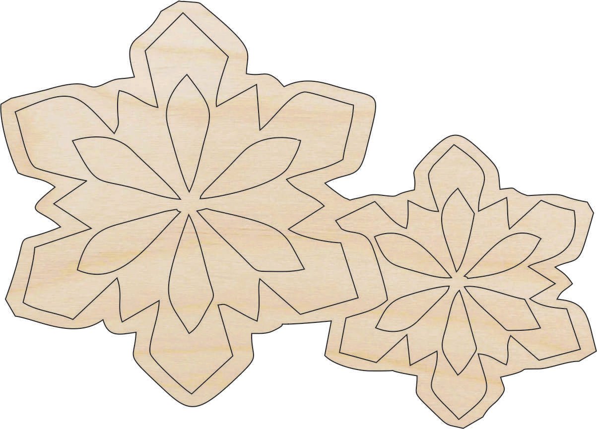 Snowflake Wood Craft Shape - Laser Cut Baltic Birch Unfinished DIY Wood Art Supplies SNW74 - The Wood Shape Store