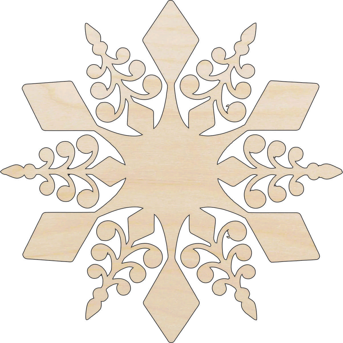 Snowflake - Laser Cut Out Unfinished Wood Craft Shape SNW76 Snowflake - Laser Cut Out Unfinished Wood Craft Shape SNW76