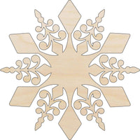 Snowflake Wood Craft Shape - Laser Cut Baltic Birch Unfinished DIY Wood Art Supplies SNW76 - The Wood Shape Store