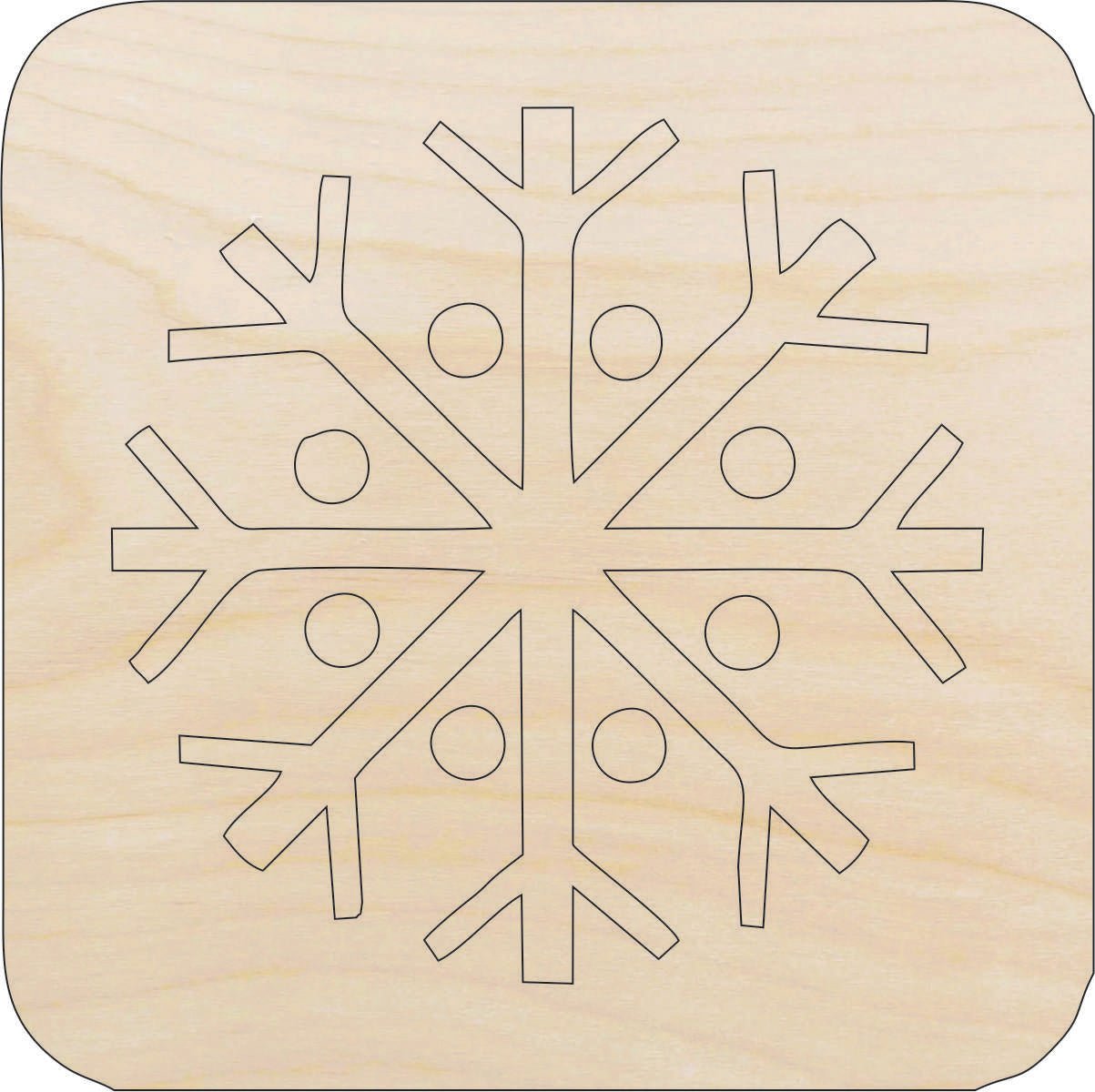 Snowflake Wood Craft Shape - Laser Cut Baltic Birch Unfinished DIY Wood Art Supplies SNW77 - The Wood Shape Store