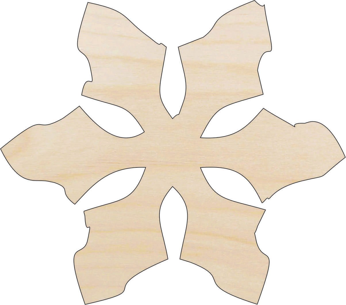 Snowflake Wood Craft Shape - Laser Cut Baltic Birch Unfinished DIY Wood Art Supplies SNW79 - The Wood Shape Store