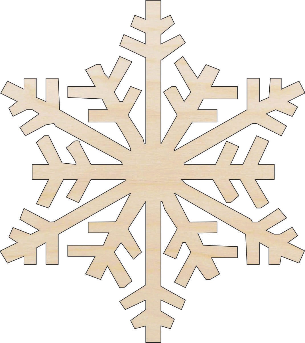 Snowflake Wood Craft Shape - Laser Cut Baltic Birch Unfinished DIY Wood Art Supplies SNW8 - The Wood Shape Store