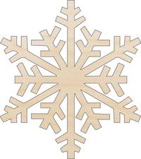 Snowflake Wood Craft Shape - Laser Cut Baltic Birch Unfinished DIY Wood Art Supplies SNW8 - The Wood Shape Store