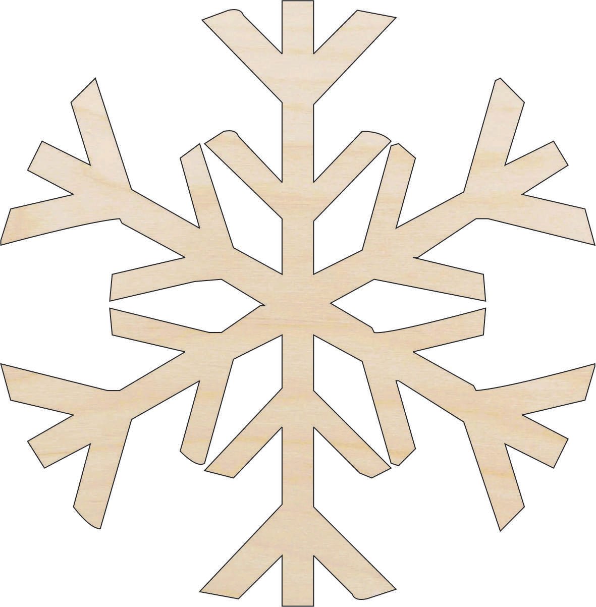 Snowflake Wood Craft Shape - Laser Cut Baltic Birch Unfinished DIY Wood Art Supplies SNW9 - The Wood Shape Store