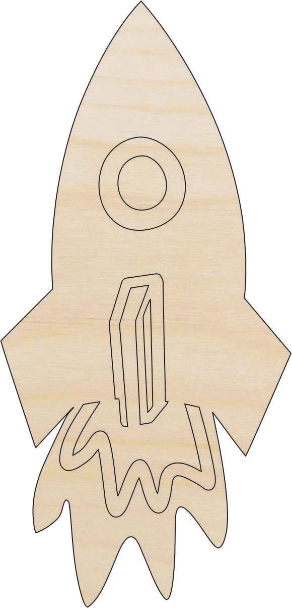 Spaceship Wood Craft Shape - Laser Cut Baltic Birch Unfinished DIY Wood Art Supplies SPC18 - The Wood Shape Store