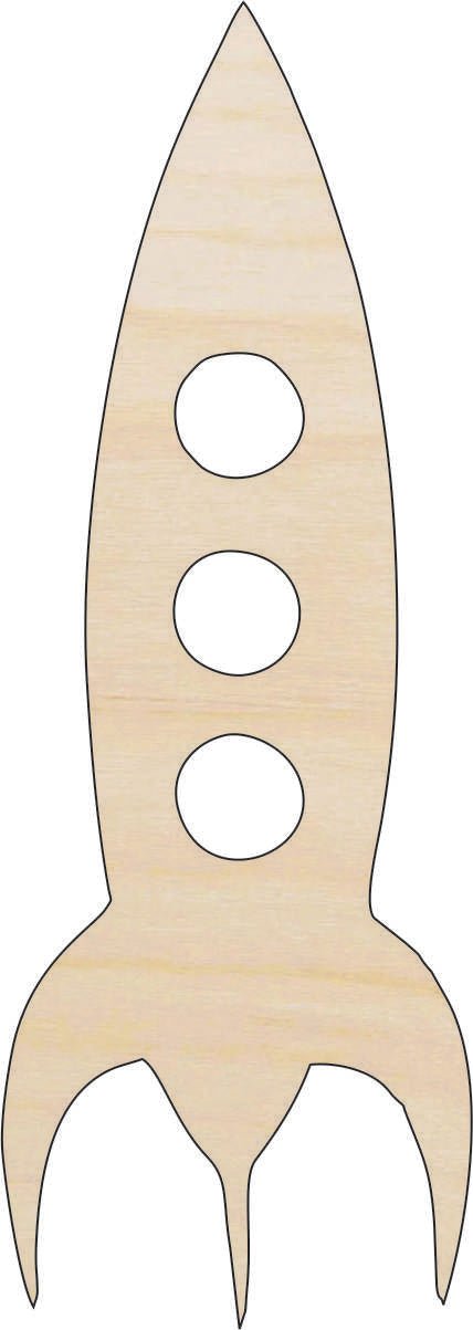 Spaceship Wood Craft Shape - Laser Cut Baltic Birch Unfinished DIY Wood Art Supplies SPC41 - The Wood Shape Store