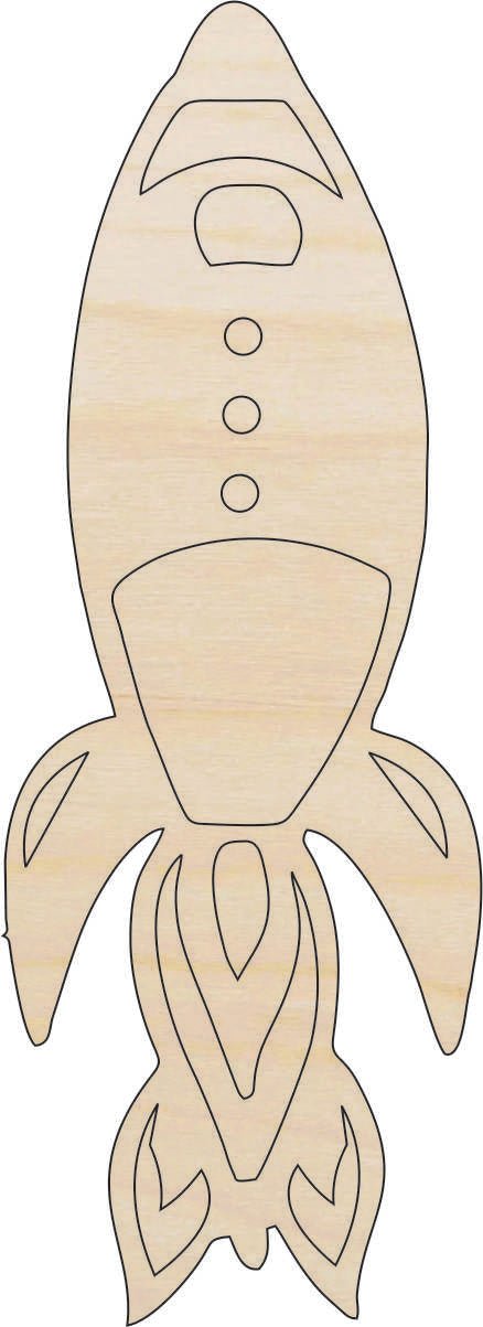 Spaceship Wood Craft Shape - Laser Cut Baltic Birch Unfinished DIY Wood Art Supplies SPC48 - The Wood Shape Store