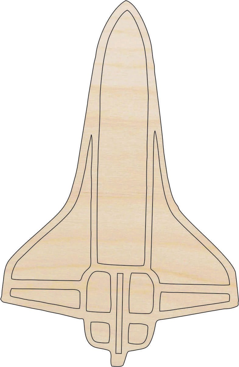 Spaceship Wood Craft Shape - Laser Cut Baltic Birch Unfinished DIY Wood Art Supplies SPC49 - The Wood Shape Store