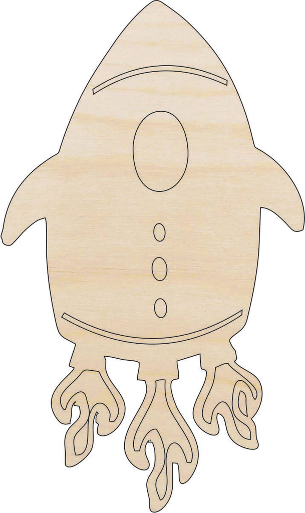 Spaceship - Laser Cut Out Unfinished Wood Craft Shape SPC51