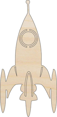 Spaceship Wood Craft Shape - Laser Cut Baltic Birch Unfinished DIY Wood Art Supplies SPC52 - The Wood Shape Store