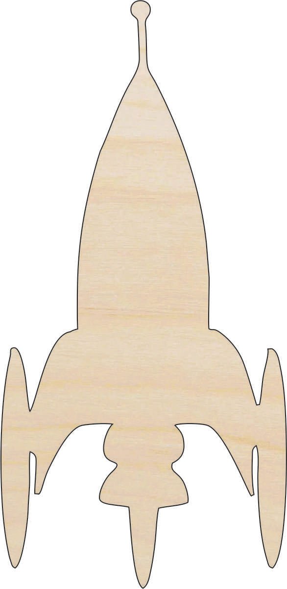 Spaceship Wood Craft Shape - Laser Cut Baltic Birch Unfinished DIY Wood Art Supplies SPC54 - The Wood Shape Store