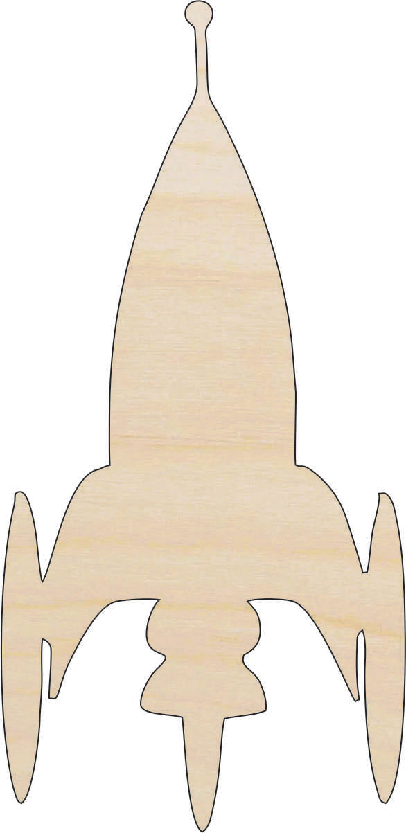 Spaceship - Laser Cut Out Unfinished Wood Craft Shape SPC54 Spaceship - Laser Cut Out Unfinished Wood Craft Shape SPC54