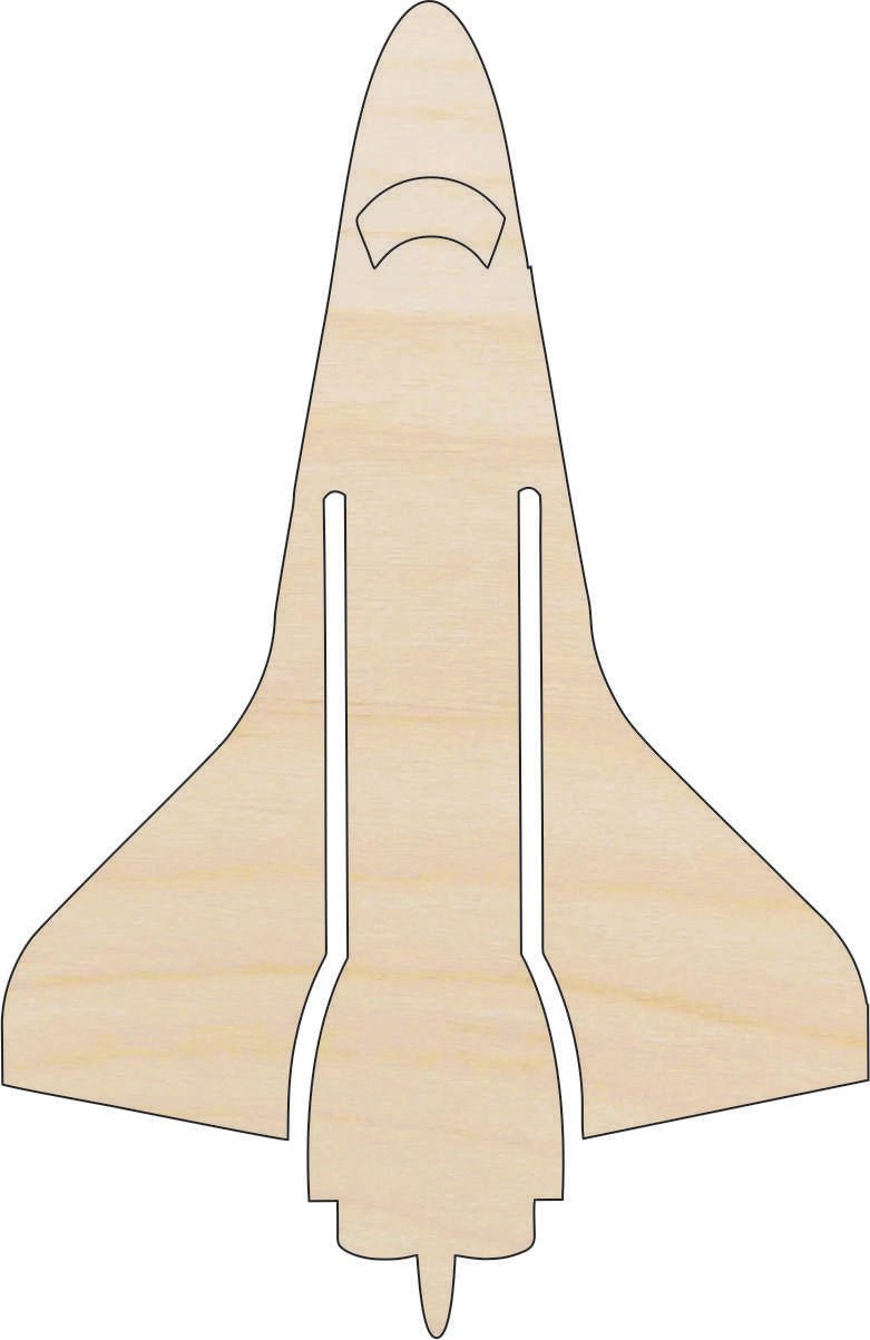 Spaceship Wood Craft Shape - Laser Cut Baltic Birch Unfinished DIY Wood Art Supplies SPC60 - The Wood Shape Store