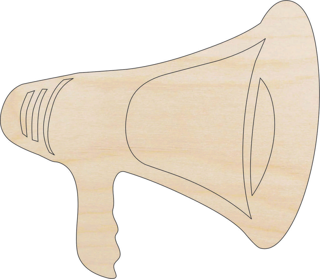 Sport Megaphone - Laser Cut Out Unfinished Wood Craft Shape SPT107