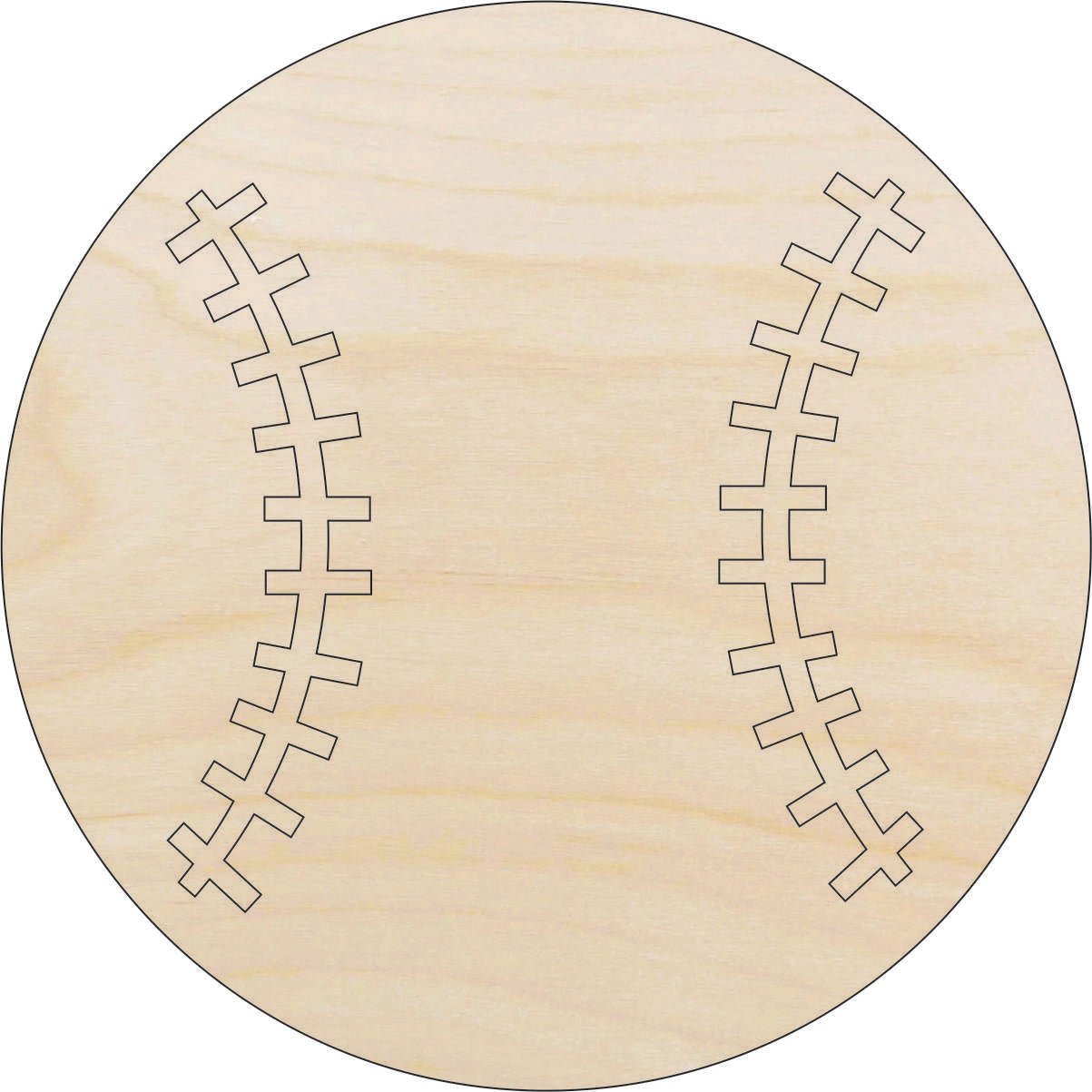 Baseball Wood Craft Shape - Laser Cut Baltic Birch Unfinished DIY Wood Art Supplies SPT117 - The Wood Shape Store