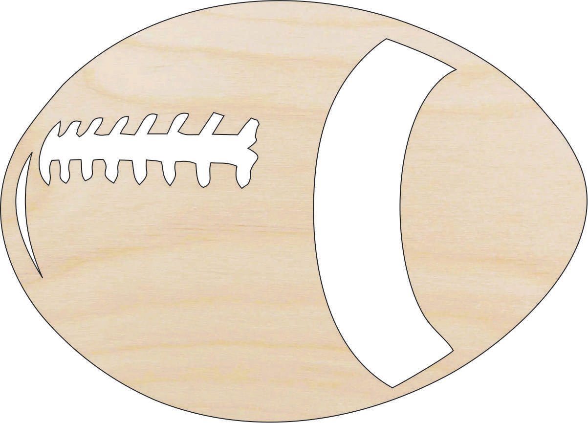 Football Wood Craft Shape - Laser Cut Baltic Birch Unfinished DIY Wood Art Supplies SPT119 - The Wood Shape Store
