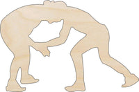 Wrestlers Wood Craft Shape - Laser Cut Baltic Birch Unfinished DIY Wood Art Supplies SPT125 - The Wood Shape Store